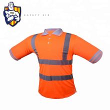 High visibility traffic safety t shirt with reflective tape